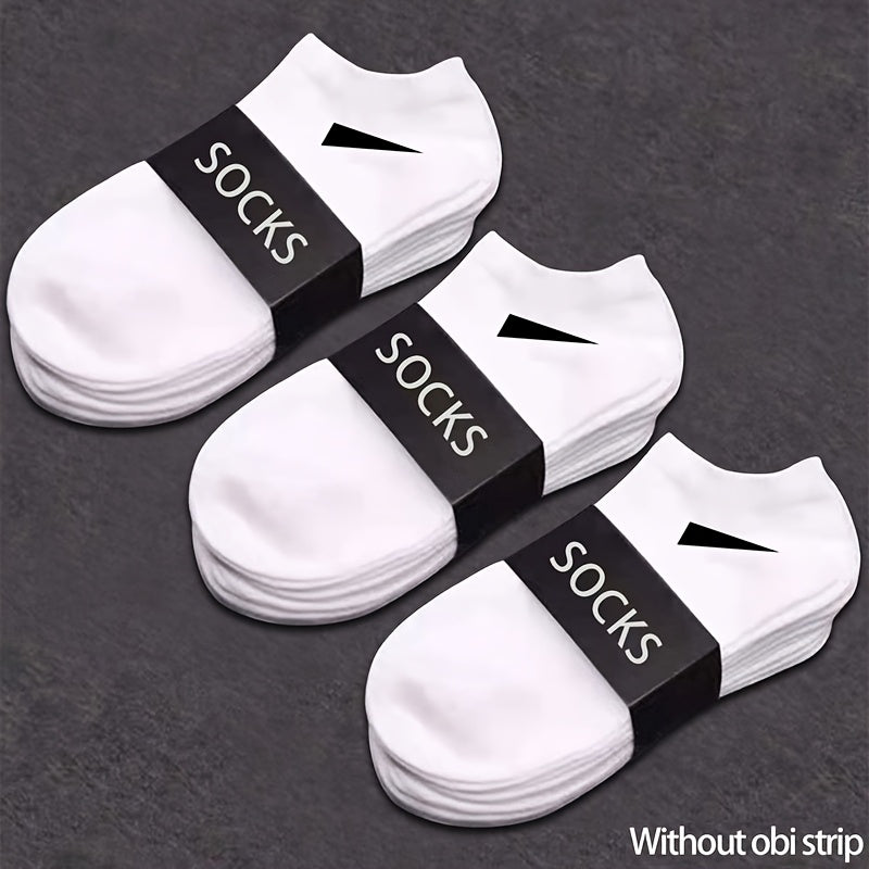 10/20 pares de meias masculinas respiráveis - mistura confortável de poliéster e spandex, design sólido, malha leve, ideal para uso casual, meias diárias | estilo minimalista | tecido durável, design simples, material macio, vida ativa