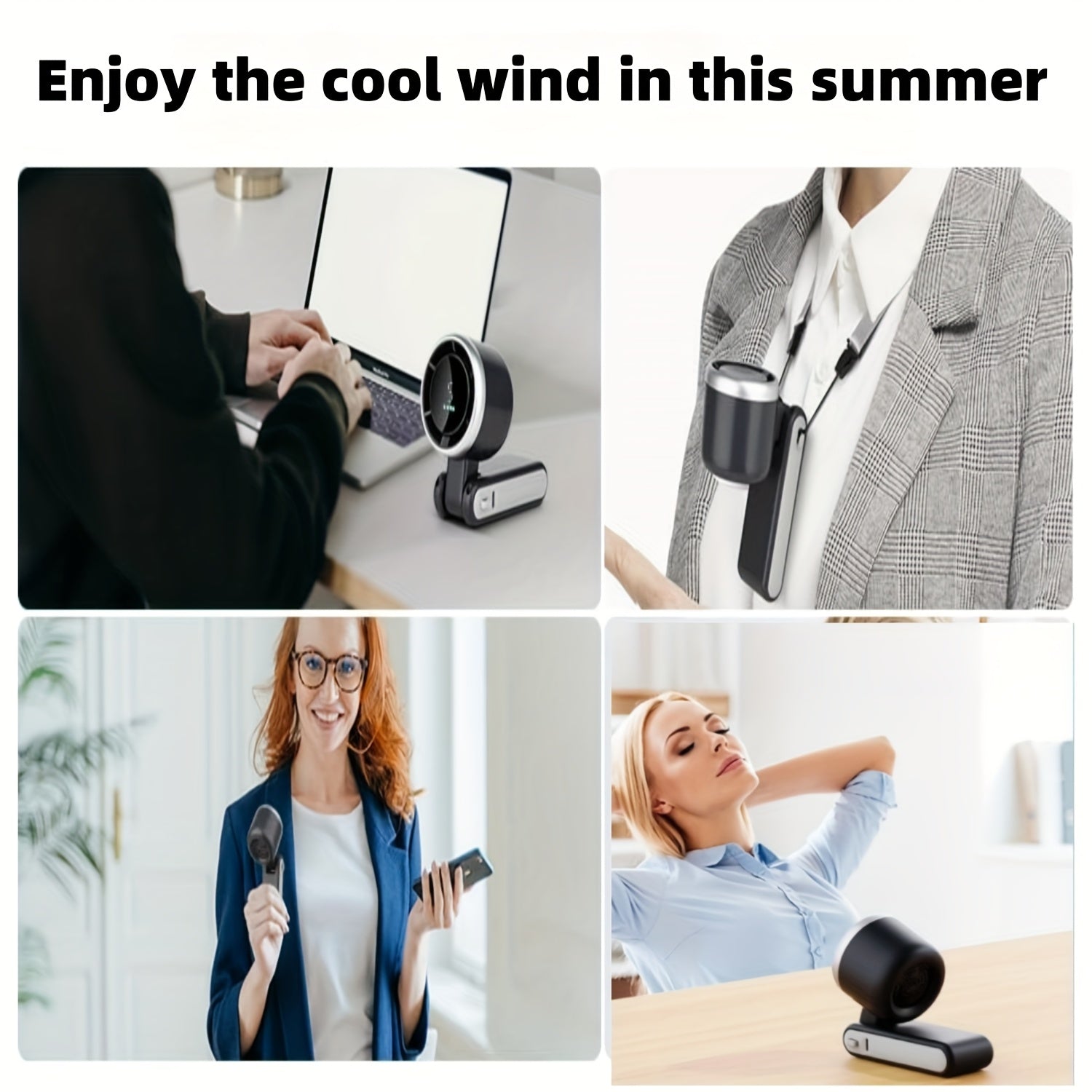 Ventilador Portátil Dobrável de Mão - Recarregável por USB, Ultra-Silencioso com Ajuste de 5 Velocidades, Bateria de 3600mAh (Tempo de Uso de 10 Horas) para Escritório, Quarto, Dormitório, Viagem ao Ar Livre
