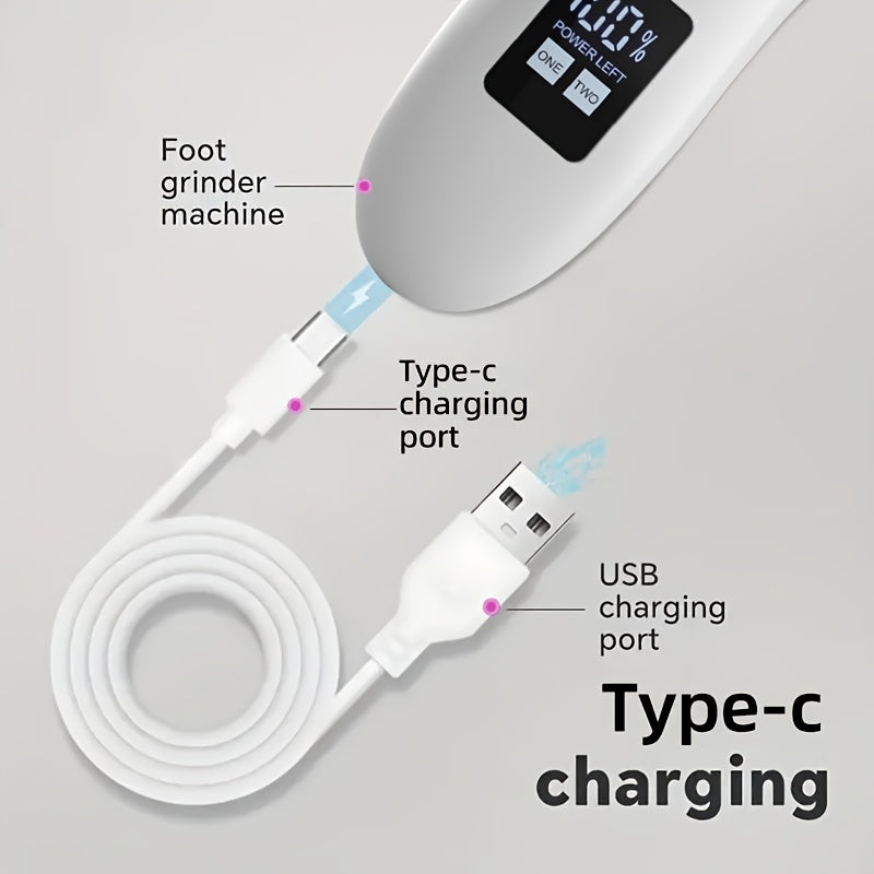 Ponceuse Électrique Rechargeable pour les Pieds – Soins de Pédicure Professionnels