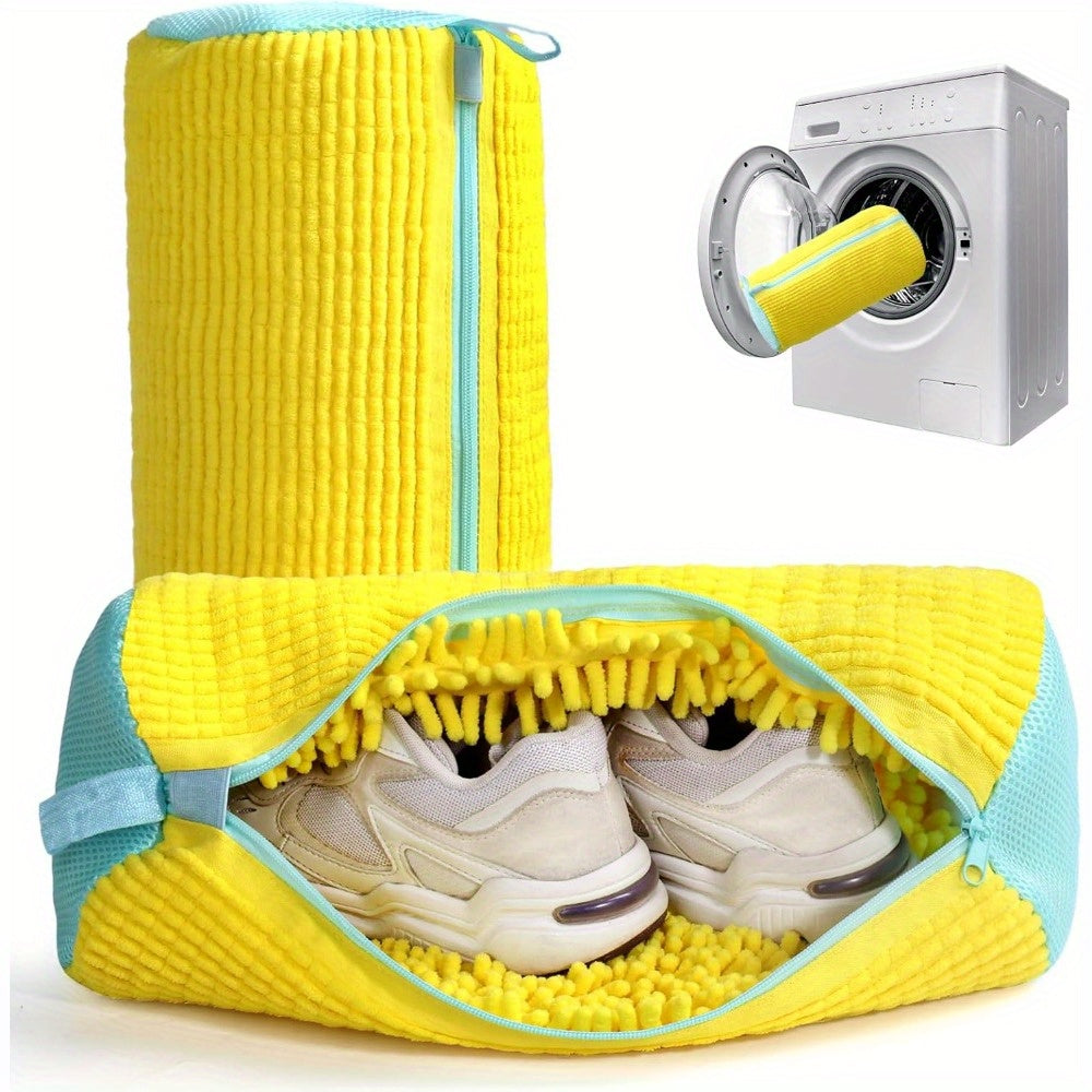 Sac de Lavage de Chaussures 360° – Fibre Moelleuse Chenille, Réutilisable et Durable