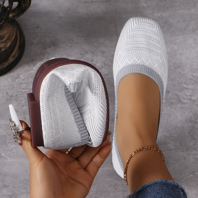 Élégance Noire - Ballerines Tissu Tissé Confort