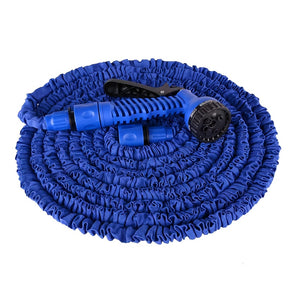 1 conjunto de mangueira de jardim de alta pressão com bico pulverizador - Mangueira de água de PVC resistente para lavagem de carros, irrigação de relva e limpeza, opções de comprimento de 7,62 metros/15,24 metros/30,48 metros (7 padrões de pulverização)