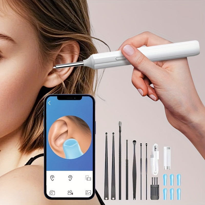 Nettoyeur d’Oreille Intelligent Sans Fil – Otoscope HD 1080P avec Caméra et LED