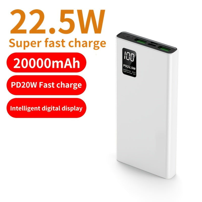 Carregador portátil BYGP, 22.5W 10000/20000mAh USB C Power In/Out Carregamento rápido, PD 3.0+QC 4.0 Display LED Pacote de bateria de telefone compatível com for iphone 15/14/13/12 Pro, para for samsung S21, Google/para for ipad Tablet, etc