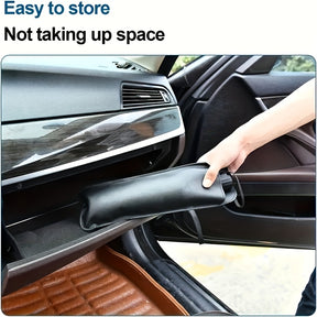 Sombra compacta de rolagem para janela frontal - Isolamento térmico e proteção UV, Acessório de interior automotivo fácil de usar, Material UPF50+, Ajusta-se a quase todos os veículos, Cortina de proteção solar | Design elegante de guarda-chuva preto | Tr