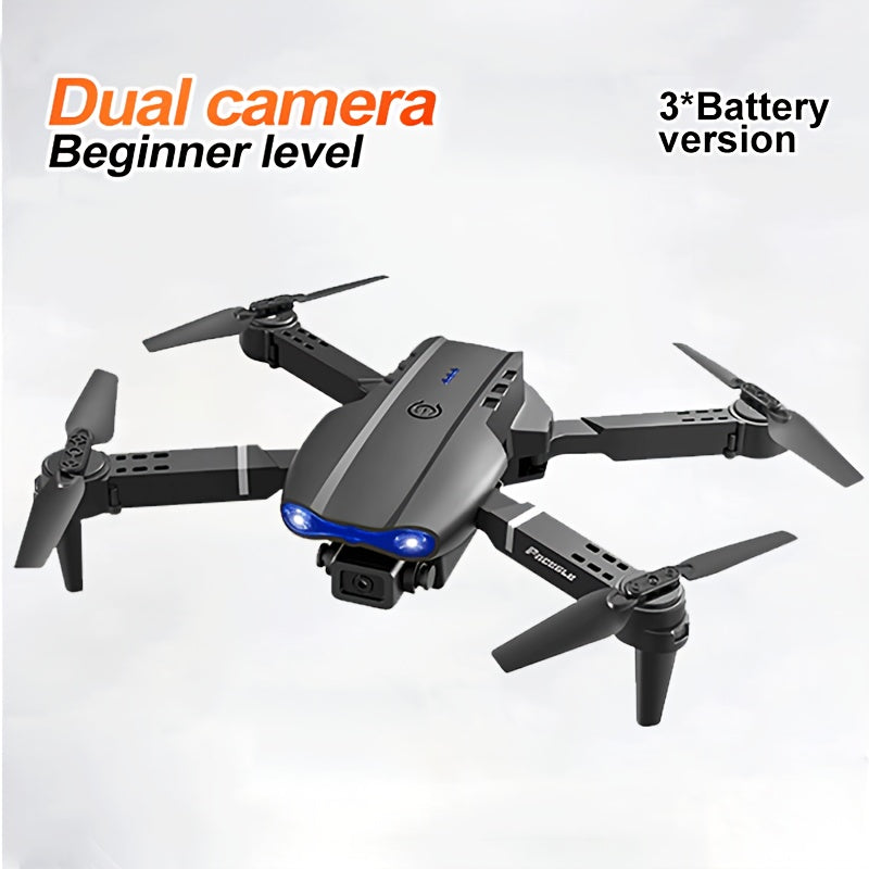 O Drone E99 Possui Duas Câmeras, Suporte Wi-Fi, Controlo por Aplicação e Posicionamento por Fluxo Óptico com Manutenção de Altitude, O que o Torna Perfeito para Iniciantes. Tem Carregamento USB, Opções para Duas ou Três Baterias e é um Quadricóptero Remot
