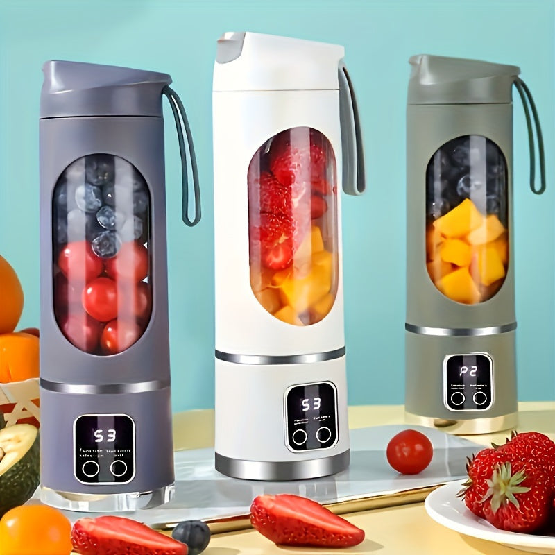 Liquidificador Portátil Recarregável por USB e Espremedor de Frutas - Fácil de Limpar, Perfeito para Bebidas de Fruta & Legumes, Milkshakes - Capacidade de 300ml a 500ml