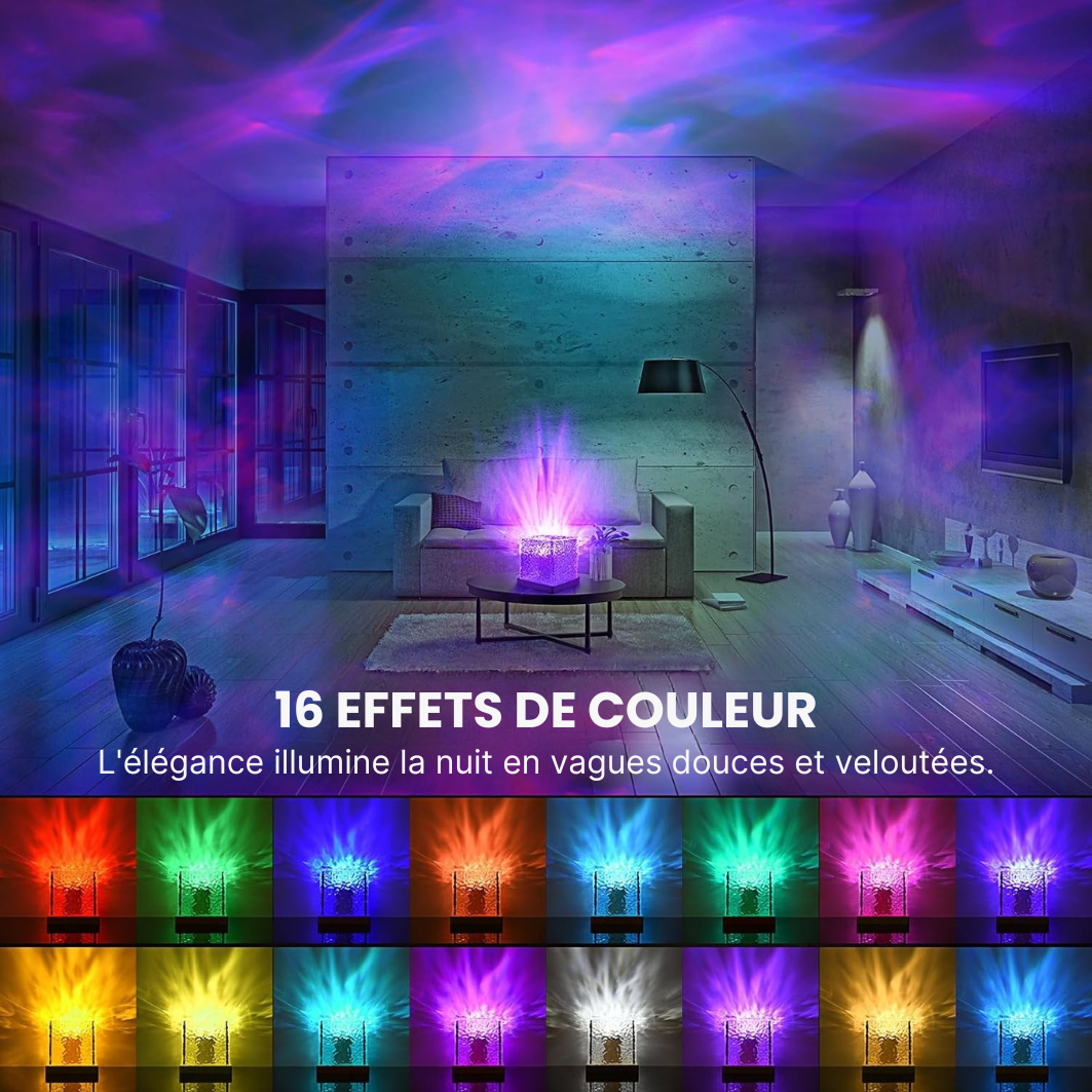 LumaCube Cristal 3D – 16 couleurs avec projection aurora