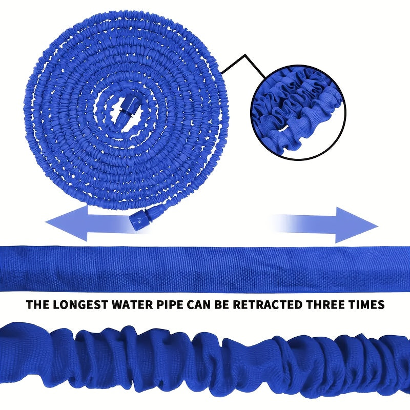 1 conjunto de mangueira de jardim de alta pressão com bico pulverizador - Mangueira de água de PVC resistente para lavagem de carros, irrigação de relva e limpeza, opções de comprimento de 7,62 metros/15,24 metros/30,48 metros (7 padrões de pulverização)