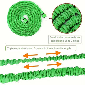 1 conjunto de mangueira de jardim de alta pressão com bico pulverizador - Mangueira de água de PVC resistente para lavagem de carros, irrigação de relva e limpeza, opções de comprimento de 7,62 metros/15,24 metros/30,48 metros (7 padrões de pulverização)