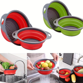 Panier Égouttoir Pliable en Silicone – Lavage et Égouttage de Fruits & Légumes