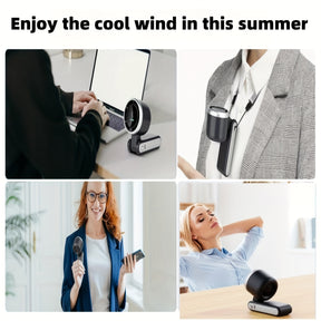 Ventilador Portátil Dobrável de Mão - Recarregável por USB, Ultra-Silencioso com Ajuste de 5 Velocidades, Bateria de 3600mAh (Tempo de Uso de 10 Horas) para Escritório, Quarto, Dormitório, Viagem ao Ar Livre