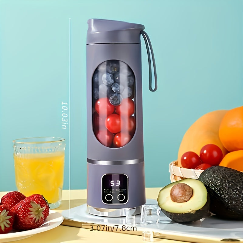 Liquidificador Portátil Recarregável por USB e Espremedor de Frutas - Fácil de Limpar, Perfeito para Bebidas de Fruta & Legumes, Milkshakes - Capacidade de 300ml a 500ml