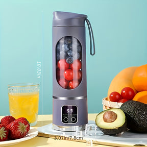 Liquidificador Portátil Recarregável por USB e Espremedor de Frutas - Fácil de Limpar, Perfeito para Bebidas de Fruta & Legumes, Milkshakes - Capacidade de 300ml a 500ml