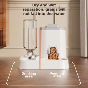Dispensador de Água Automático para Gatos e Cães com Bacia de Alimentação Integrada - Capacidade de 1-10L, Sem Necessidade de Pilhas, Design Moderno Branco para Limpeza Fácil e Hidratação - Solução Durável para Hidratação de Animais de Estimação, Alimenta
