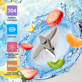Presse-agrumes Multifonction Portable – Double Tasse, Rechargeable USB, 6 Lames Inox