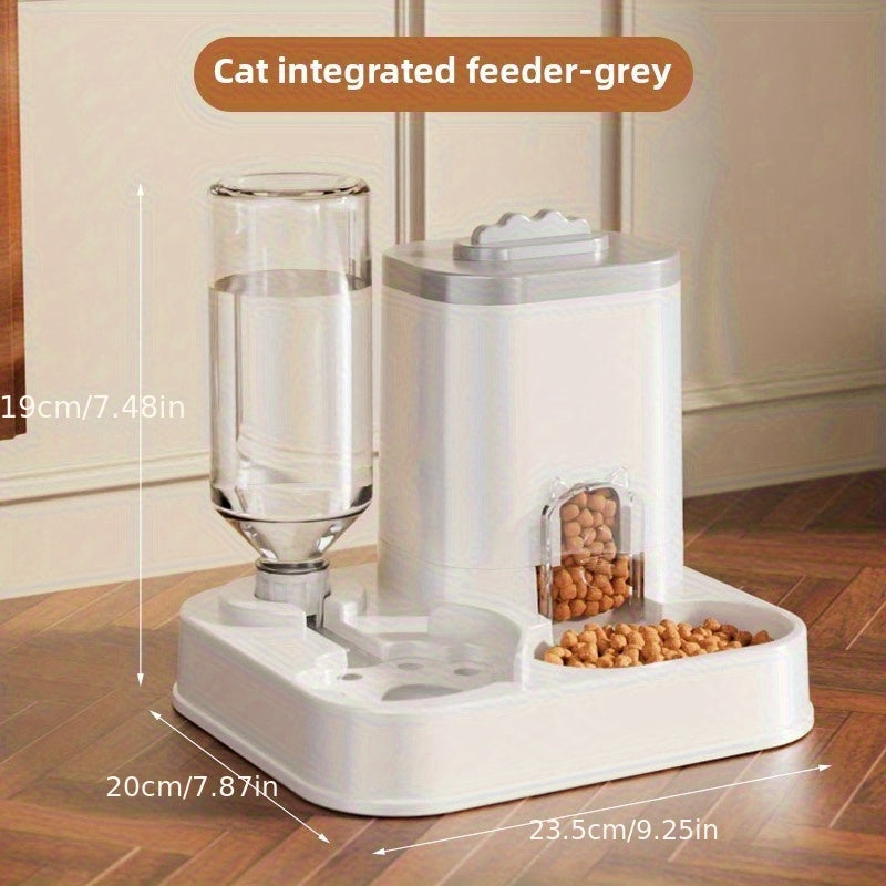 Dispensador de Água Automático para Gatos e Cães com Bacia de Alimentação Integrada - Capacidade de 1-10L, Sem Necessidade de Pilhas, Design Moderno Branco para Limpeza Fácil e Hidratação - Solução Durável para Hidratação de Animais de Estimação, Alimenta