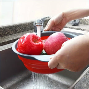 Panier Égouttoir Pliable en Silicone – Lavage et Égouttage de Fruits & Légumes