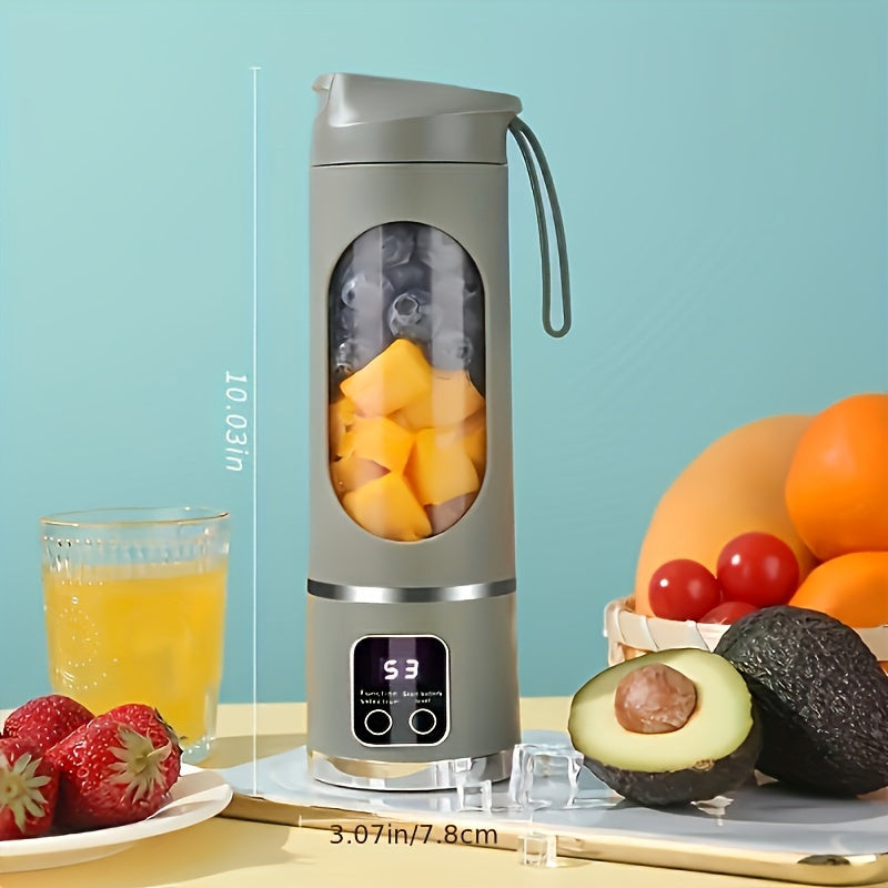 Liquidificador Portátil Recarregável por USB e Espremedor de Frutas - Fácil de Limpar, Perfeito para Bebidas de Fruta & Legumes, Milkshakes - Capacidade de 300ml a 500ml