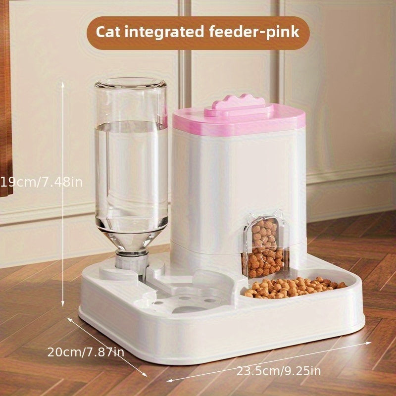 Dispensador de Água Automático para Gatos e Cães com Bacia de Alimentação Integrada - Capacidade de 1-10L, Sem Necessidade de Pilhas, Design Moderno Branco para Limpeza Fácil e Hidratação - Solução Durável para Hidratação de Animais de Estimação, Alimenta