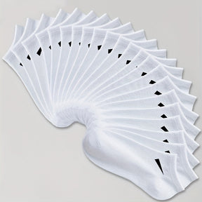 10/20 pares de meias masculinas respiráveis - mistura confortável de poliéster e spandex, design sólido, malha leve, ideal para uso casual, meias diárias | estilo minimalista | tecido durável, design simples, material macio, vida ativa