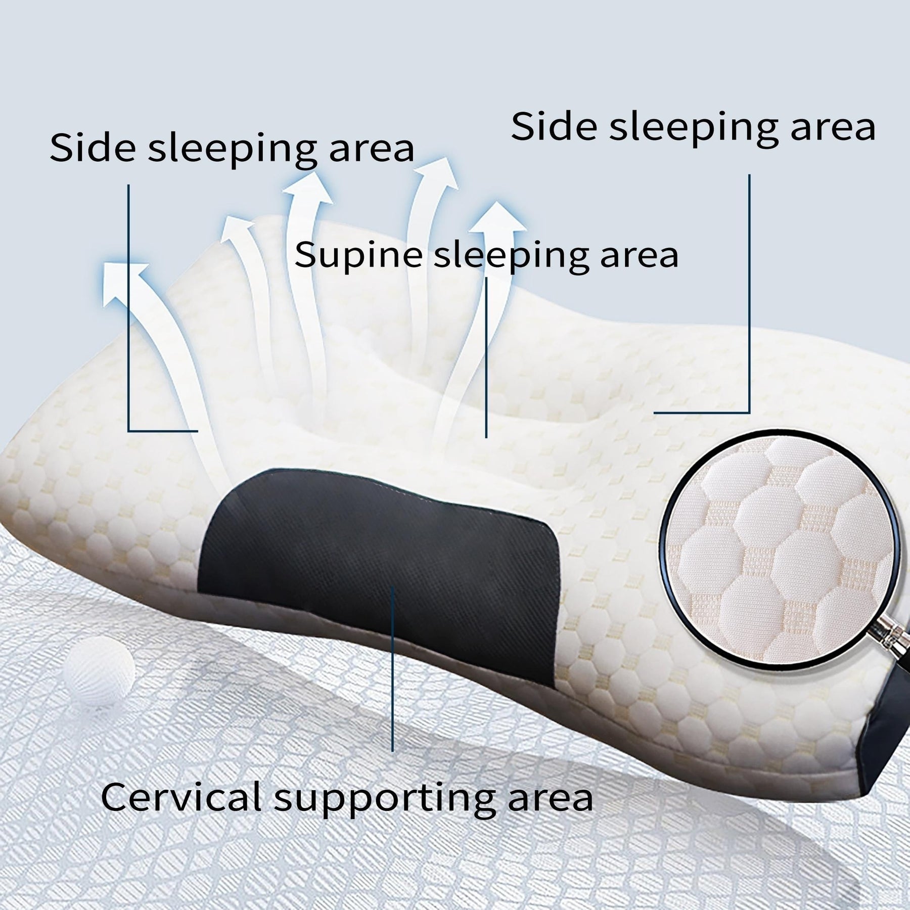 1/2peças Almofada de Pescoço Ajustável Ergonômica - Design Moderno Macio com Fecho de Zíper, Enchimento de Poliéster de Alta Qualidade, Lavável à Máquina para Conforto ao Dormir - Ideal para Dormir de Lado e de Costas, Almofada de Pescoço para Dormir, Sup