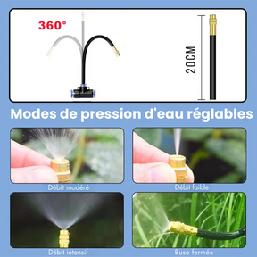 Dripi - Kit d'irrigation goutte à goutte avec tuyau flexible 360°
