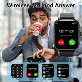 Montre intelligente 1.83" – Appels Bluetooth, santé & sport