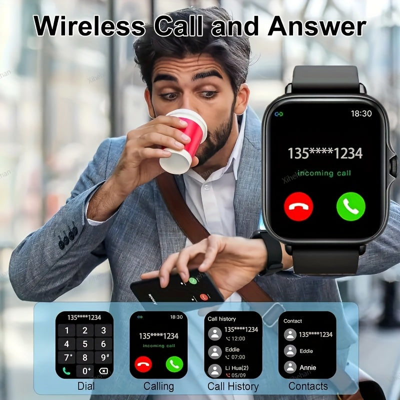 Montre intelligente 1.83" – Appels Bluetooth, santé & sport