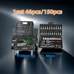 Conjunto de chave de 150 peças/46 peças - Chave de soquete durável para reparos de carros e casa, inclui caixa de armazenamento premium. Produtos de alta venda, bem-vindos a comprar, parabéns pela sua compra!