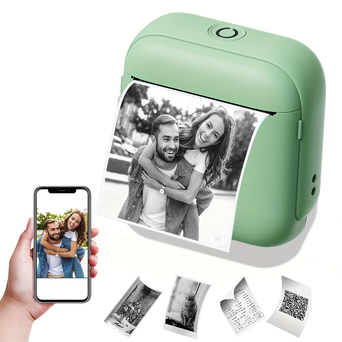 Impressora Térmica Portátil, Impressão Instantânea, Compatível com Dispositivos iOS/Android, Sem Fio, Bateria de Lítio Recarregável, Alimentada por USB, para Fotos, Etiquetas, Notas e Mais