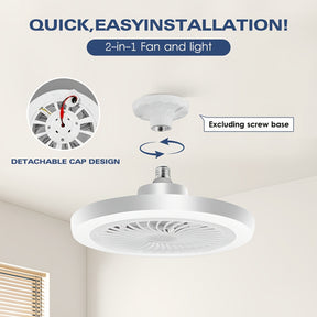 Ventilateur de Plafond Intelligent avec Lumière LED – Bivolt