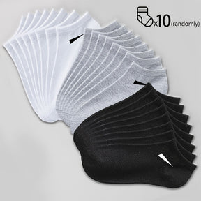 10/20 pares de meias masculinas respiráveis - mistura confortável de poliéster e spandex, design sólido, malha leve, ideal para uso casual, meias diárias | estilo minimalista | tecido durável, design simples, material macio, vida ativa