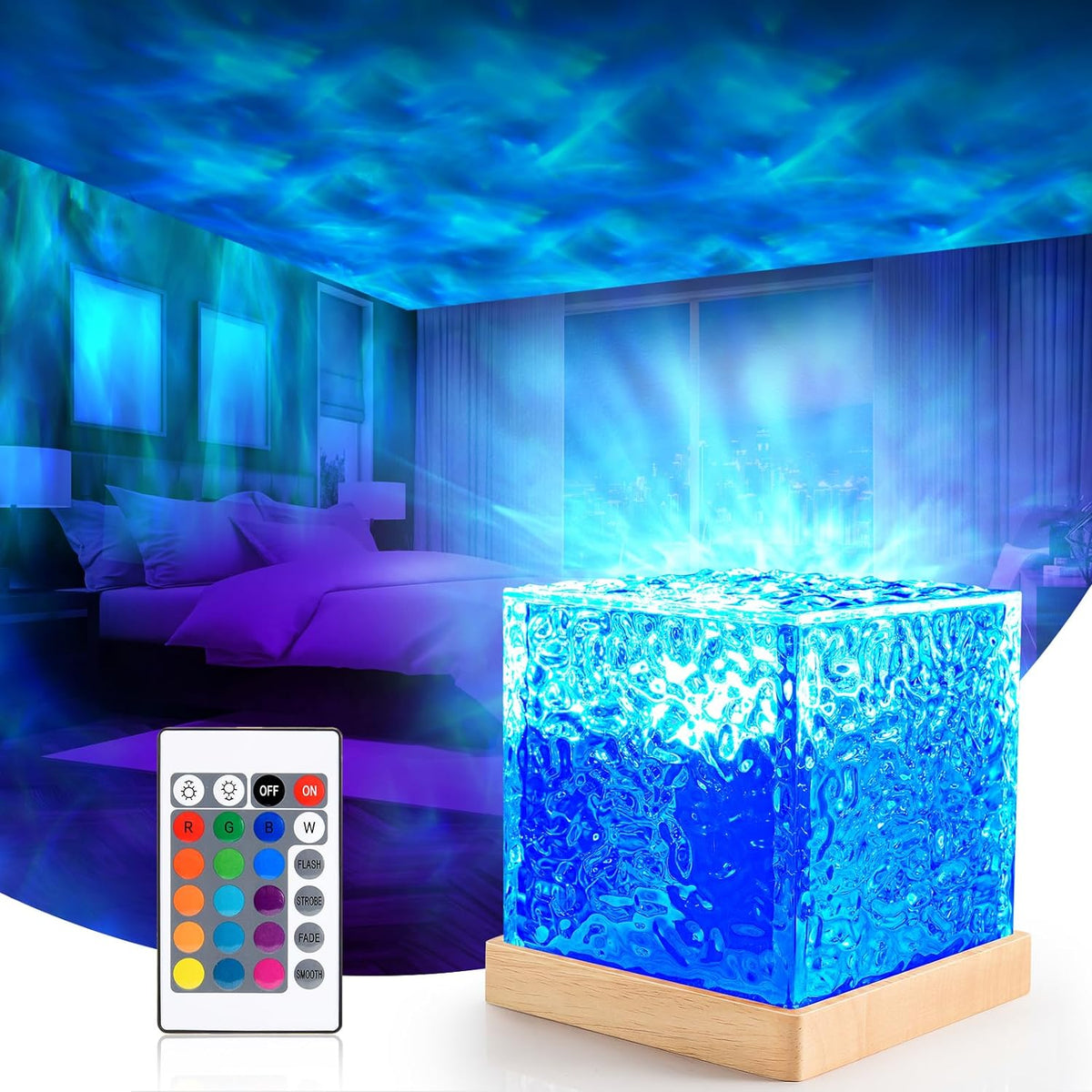 LumaCube Cristal 3D – 16 couleurs avec projection aurora