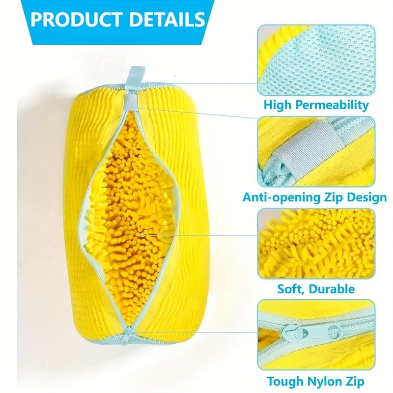 Sac de Lavage de Chaussures 360° – Fibre Moelleuse Chenille, Réutilisable et Durable