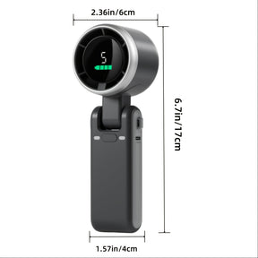 Ventilador Portátil Dobrável de Mão - Recarregável por USB, Ultra-Silencioso com Ajuste de 5 Velocidades, Bateria de 3600mAh (Tempo de Uso de 10 Horas) para Escritório, Quarto, Dormitório, Viagem ao Ar Livre