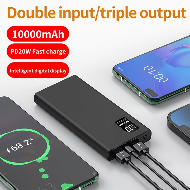 Carregador portátil BYGP, 22.5W 10000/20000mAh USB C Power In/Out Carregamento rápido, PD 3.0+QC 4.0 Display LED Pacote de bateria de telefone compatível com for iphone 15/14/13/12 Pro, para for samsung S21, Google/para for ipad Tablet, etc