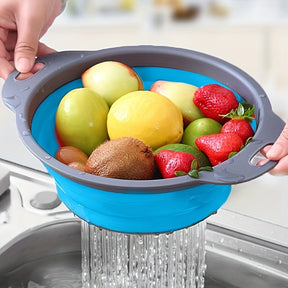 Panier Égouttoir Pliable en Silicone – Lavage et Égouttage de Fruits & Légumes