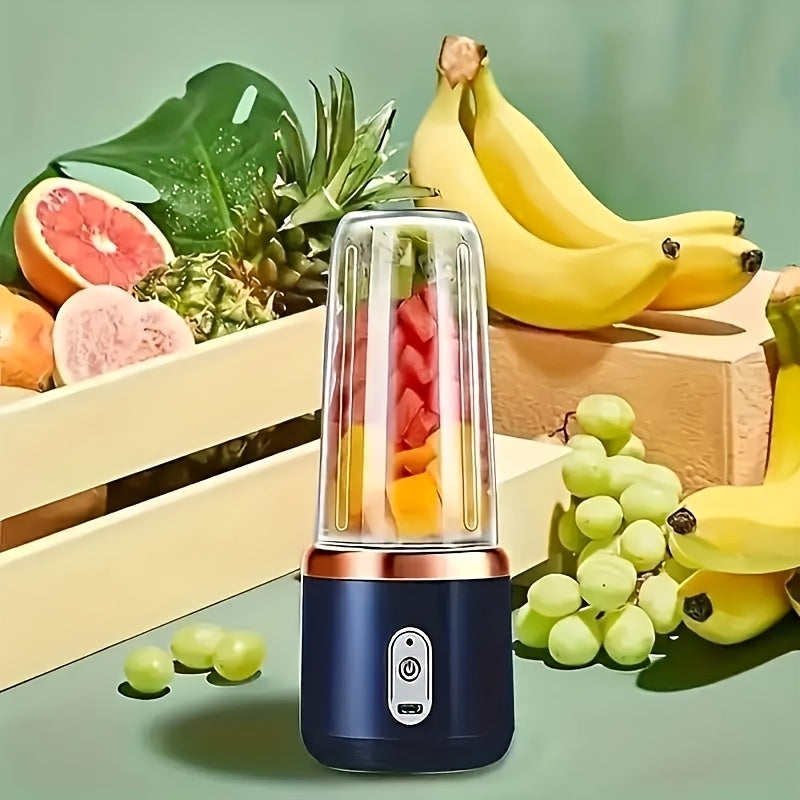 Presse-agrumes Multifonction Portable – Double Tasse, Rechargeable USB, 6 Lames Inox