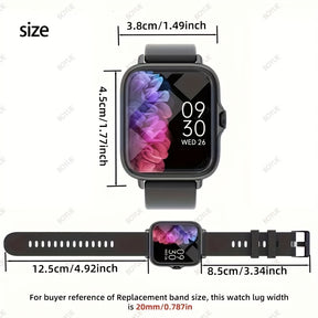 Montre intelligente 1.83" – Appels Bluetooth, santé & sport
