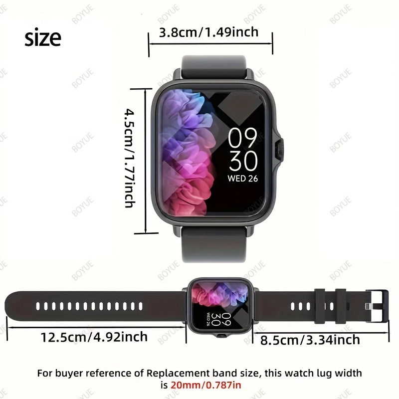 Montre intelligente 1.83" – Appels Bluetooth, santé & sport
