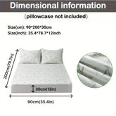 1peça 100% Protetor de colchão de fibra de bambu 250gsm - Capa de cama respirável e refrescante com camada de ar 3D, verde, enchimento de poliuretano lavável à máquina para alívio de pressão e regulação de temperatura, melhoria da confortabilidade da cama