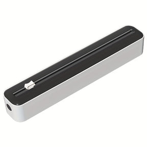 Dispensador e Cortador de Filme Fresco de Ação Dupla - Seladora Multifuncional para Plástico, Papel Alumínio e Folhas de Cera - Máquina de Embalagem Reutilizável com Detalhes em Laranja - Design Elegante Branco e Preto, Ferramenta de Cozinha | Construção