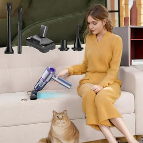 Mini Aspirateur 3-en-1 Sans Fil – Gonflage, Aspiration &amp; Soufflage