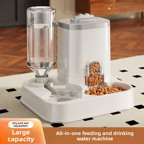 Dispensador de Água Automático para Gatos e Cães com Bacia de Alimentação Integrada - Capacidade de 1-10L, Sem Necessidade de Pilhas, Design Moderno Branco para Limpeza Fácil e Hidratação - Solução Durável para Hidratação de Animais de Estimação, Alimenta