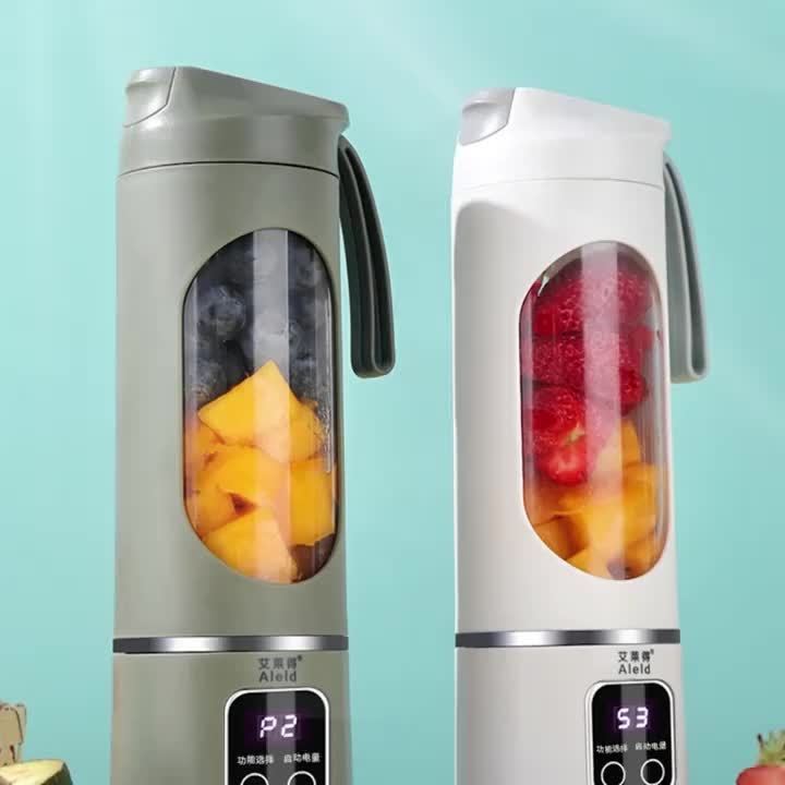 Liquidificador Portátil Recarregável por USB e Espremedor de Frutas - Fácil de Limpar, Perfeito para Bebidas de Fruta & Legumes, Milkshakes - Capacidade de 300ml a 500ml