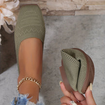 Élégance Noire - Ballerines Tissu Tissé Confort