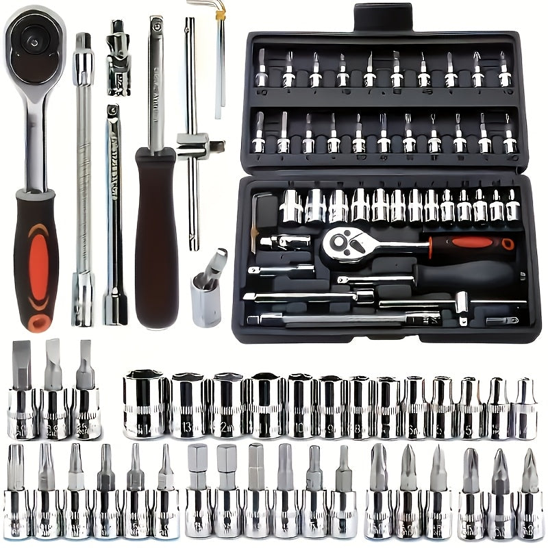Conjunto de chave de 150 peças/46 peças - Chave de soquete durável para reparos de carros e casa, inclui caixa de armazenamento premium. Produtos de alta venda, bem-vindos a comprar, parabéns pela sua compra!