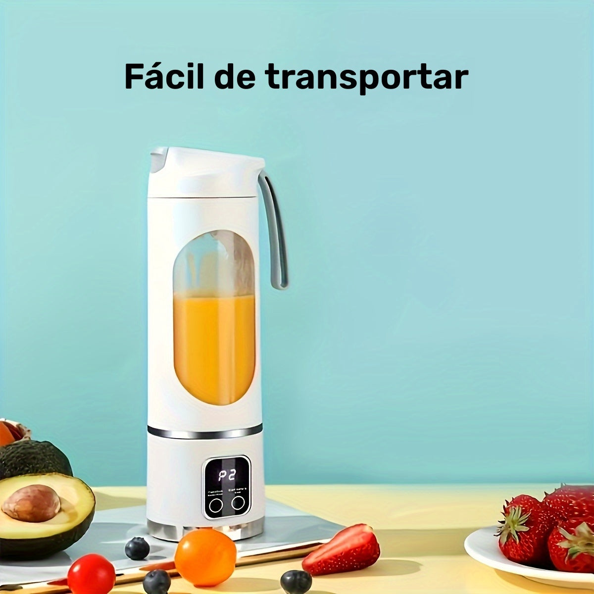 Liquidificador Portátil Recarregável por USB e Espremedor de Frutas - Fácil de Limpar, Perfeito para Bebidas de Fruta & Legumes, Milkshakes - Capacidade de 300ml a 500ml