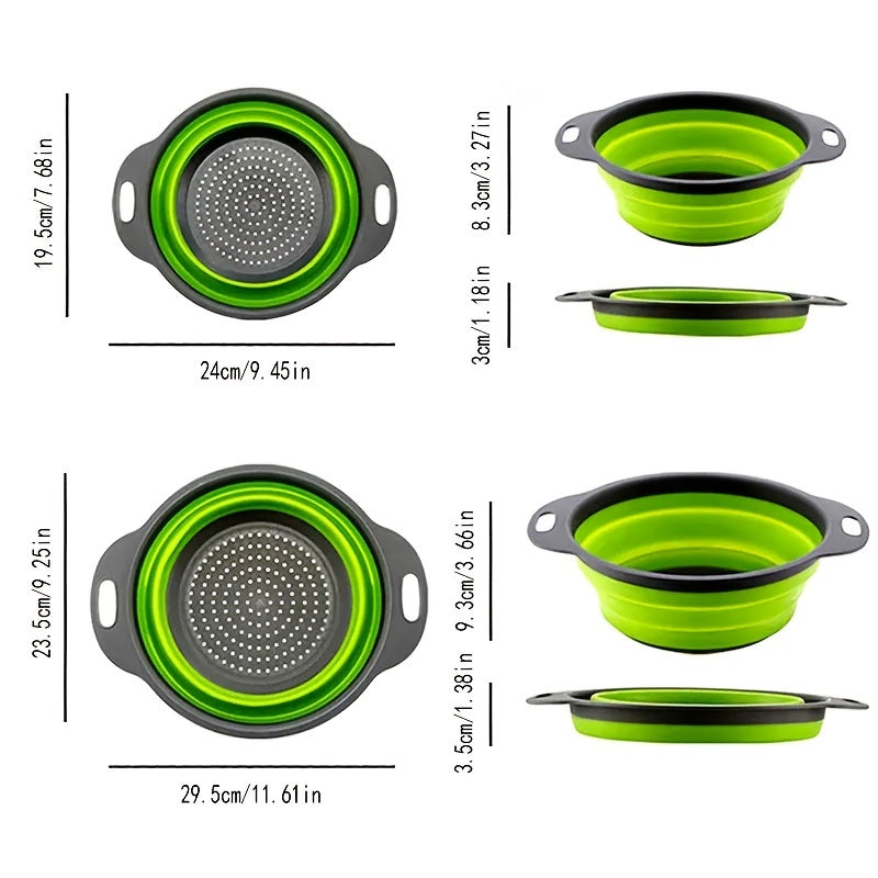 Panier Égouttoir Pliable en Silicone – Lavage et Égouttage de Fruits & Légumes